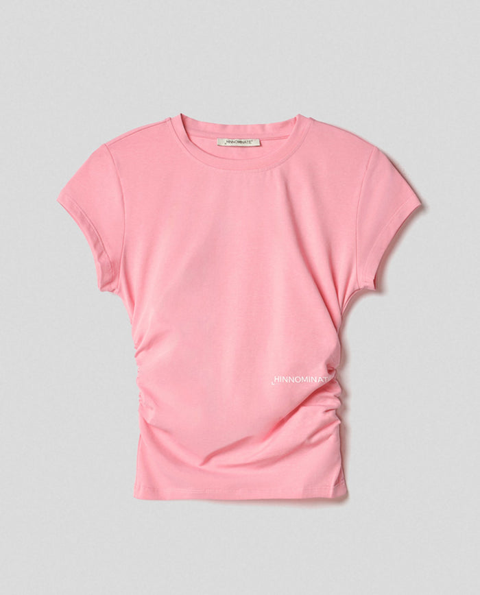 T-shirt In Bielastico Smanicata Con Arricciature Sui Fianchi Sorbetto HMABW01509