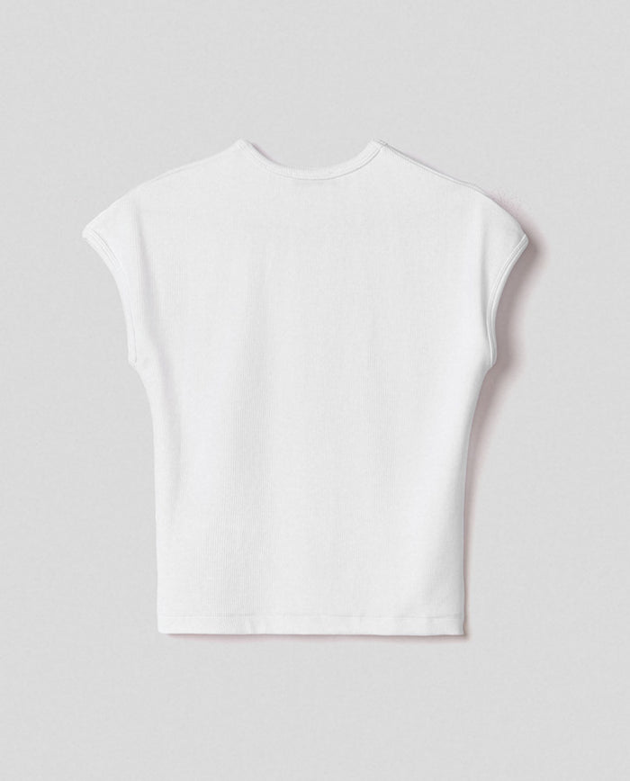 Hinnominate T-Shirt mezza Manica in Costina Bianco HMABW01619