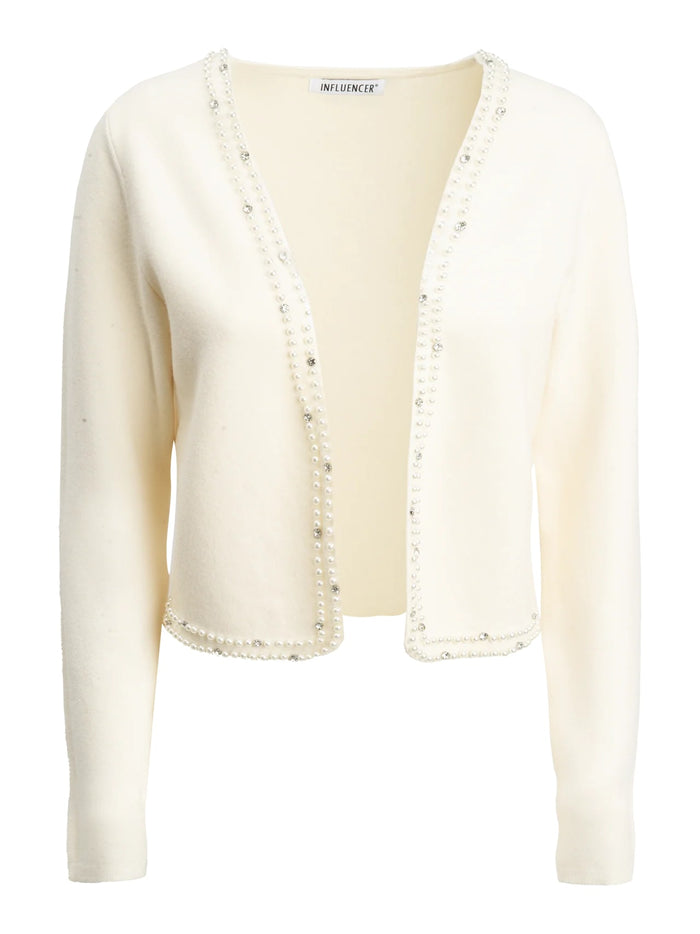 Influencer Maglie Ivory Perline Decorative