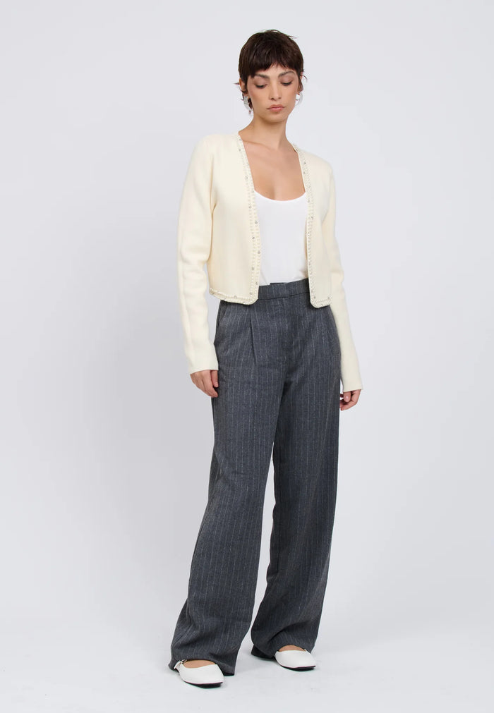 Influencer Maglie Ivory Perline Decorative