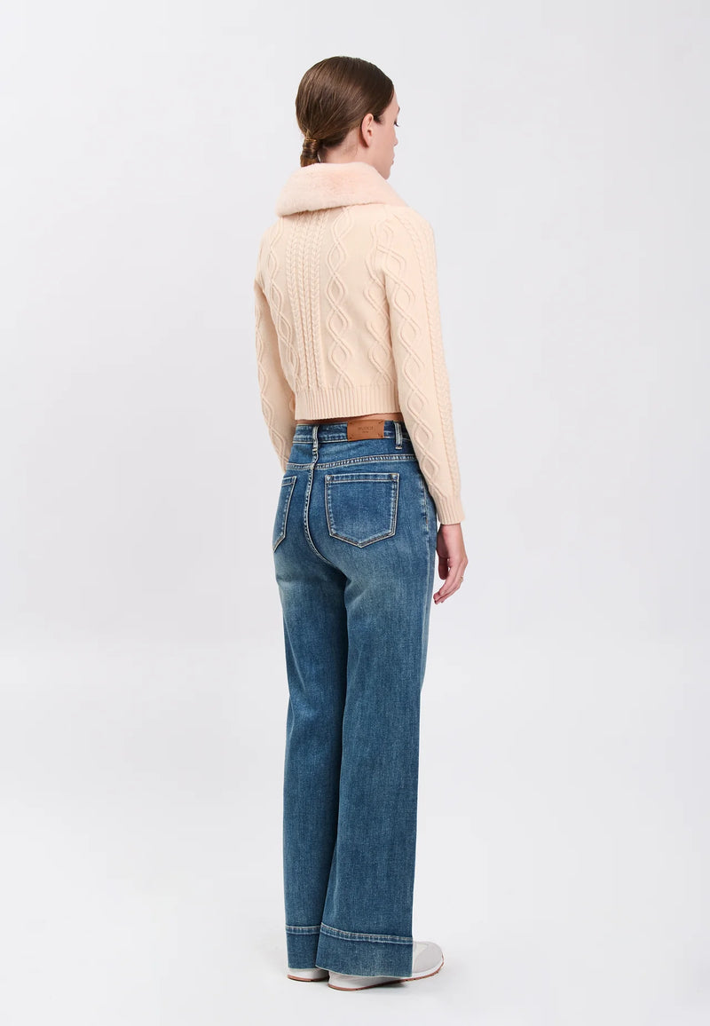 Influencer Maglie Ivory Collo Pelliccia