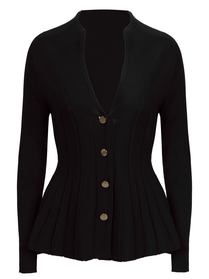 Influencer Maglie Black Bottoni Metallici