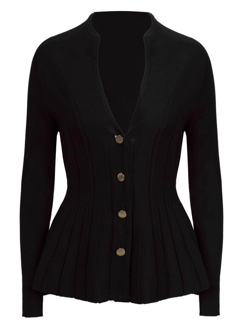 Influencer Maglie Black Bottoni Metallici