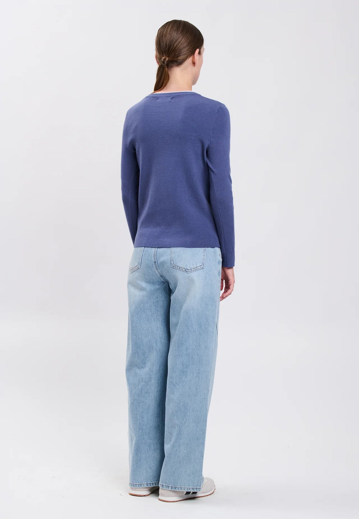 Influencer Maglia Indigo Scritta Decorativa
