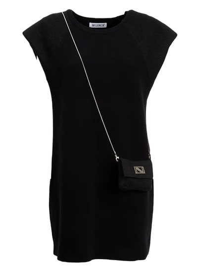 Influencer Abito Black Spalline Strutturate