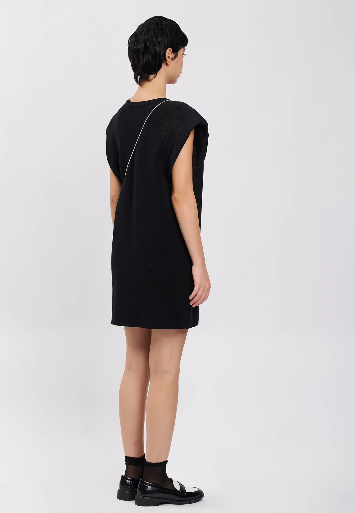 Influencer Abito Black Spalline Strutturate