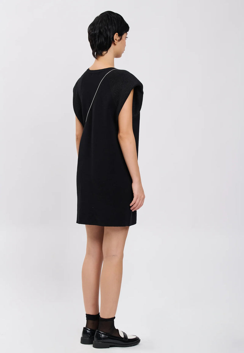Influencer Abito Black Spalline Strutturate