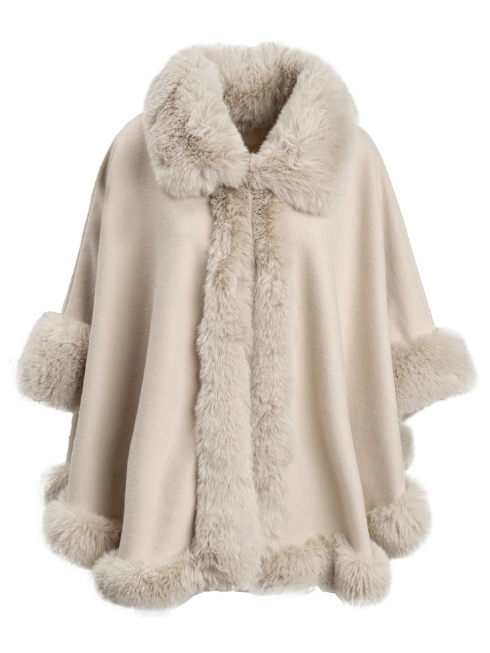 Influencer Giubbino Ivory Bordi in Pelliccia