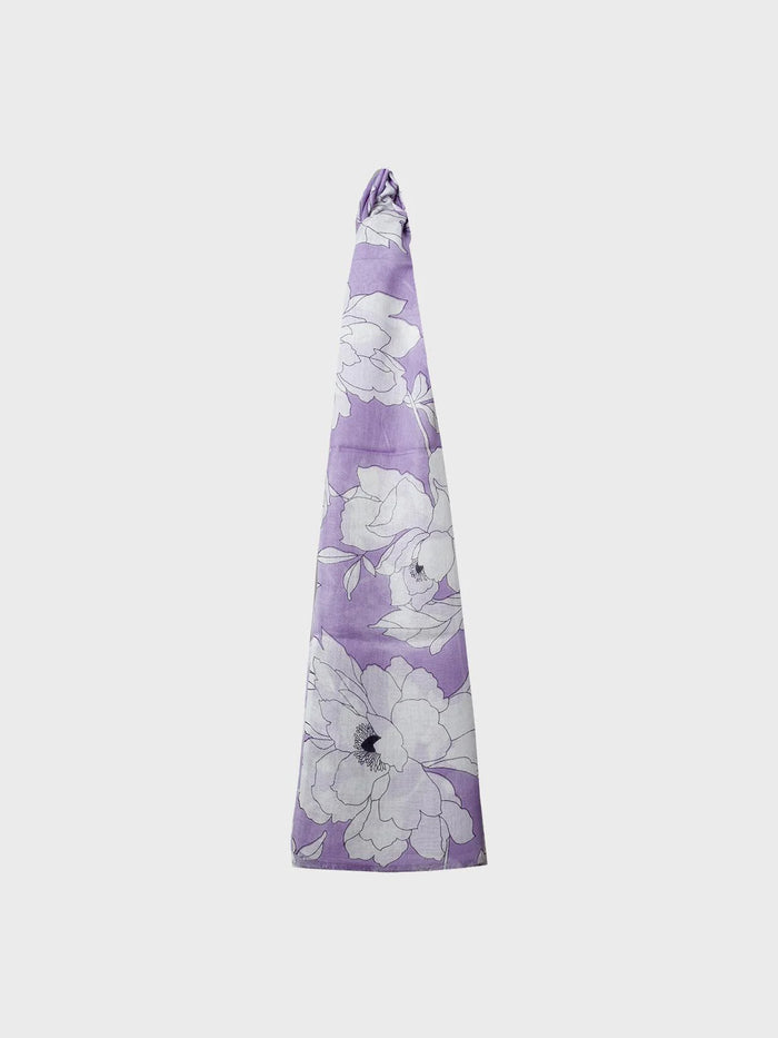 Stola in Viscosa con Fiore Stampato Lilla S3XBEFUXAS