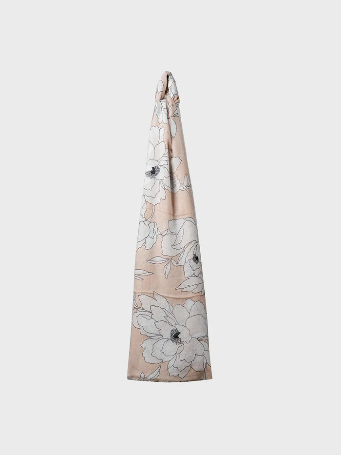 Stola in Viscosa con Fiore Stampato Nudo S3XBEFUXAS