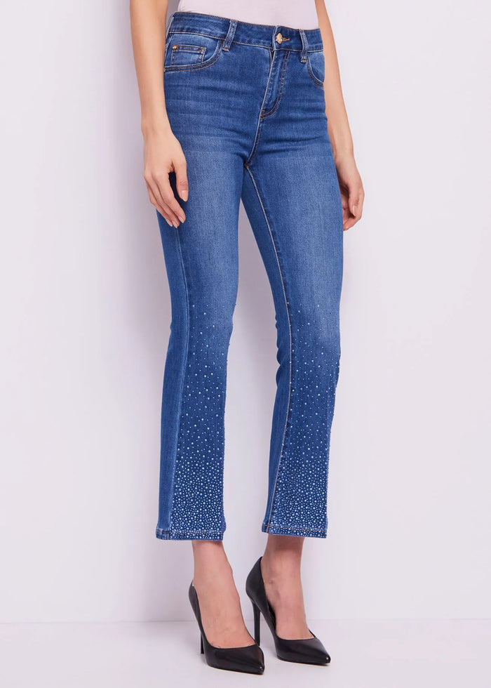 Jeans Flare Cropped Effetto Used Donna 511BD26035