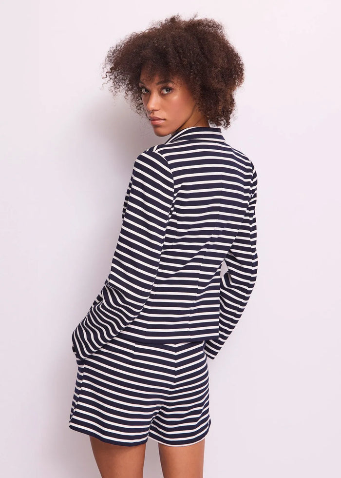 Giacca Monopetto Elasticizzata a Righe Donna 511BD34003