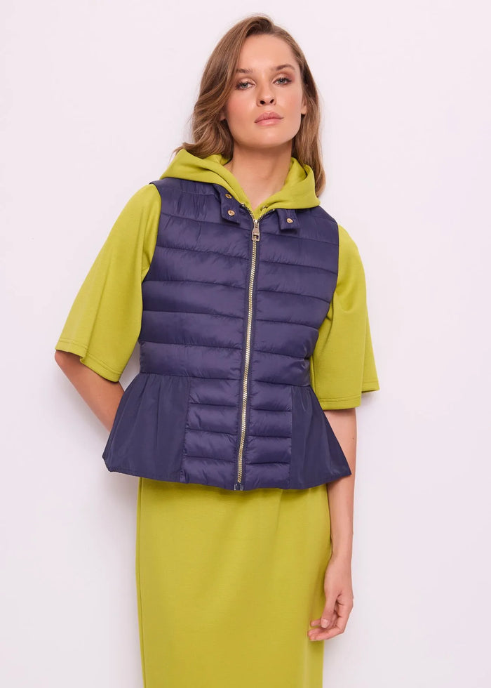 Gilet Piumino con Zip Blu Donna 511BD35003