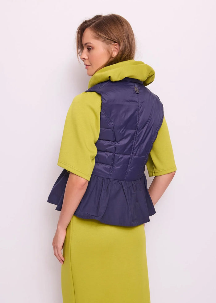 Gilet Piumino con Zip Blu Donna 511BD35003