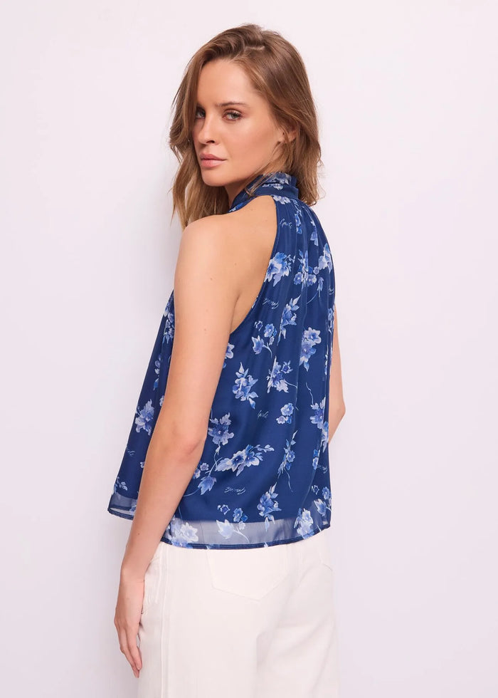 Top con Collo a Foulard Donna Blu 511BD45017