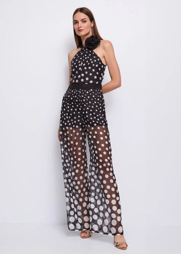 Tuta in Chiffon con Stampa a Pois Donna 511FD15009