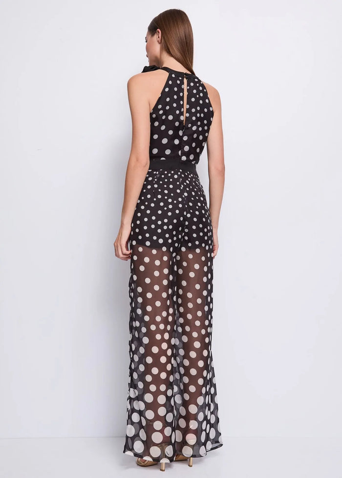 Tuta in Chiffon con Stampa a Pois Donna 511FD15009