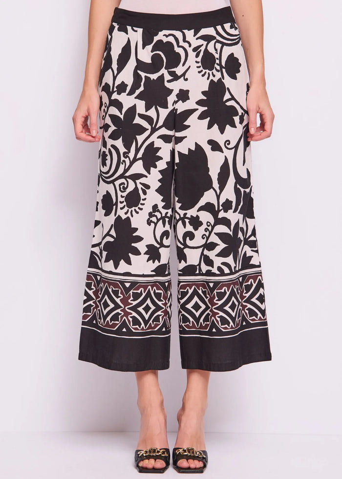 Pantalone Cropped con Stampa Floreale All Over Donna 511FD25011