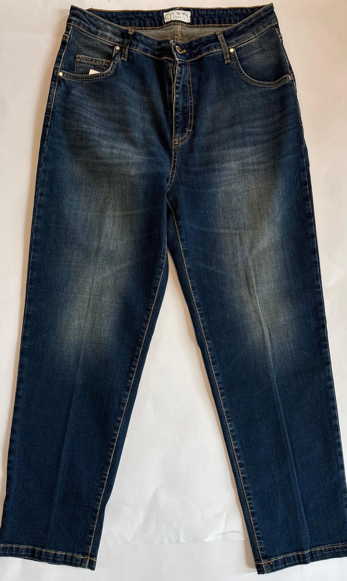 Fly girl Jeans a gamba dritta con effetto scolorito donna