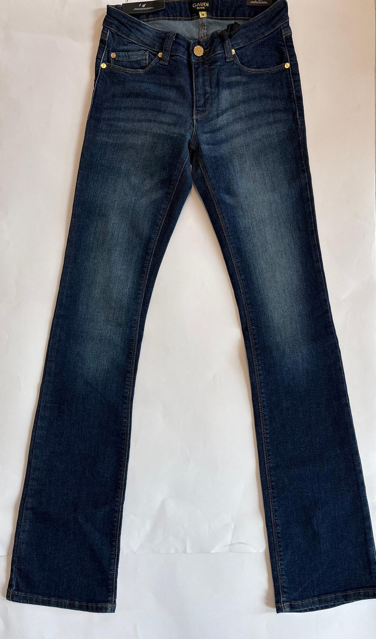 Gaudi Jeans a zampa con dettagli dorati donna