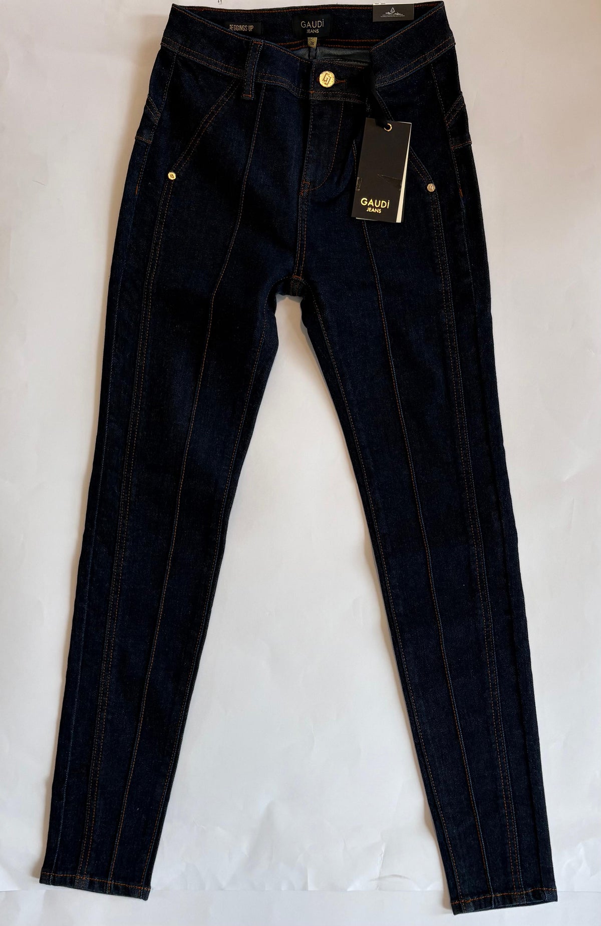 Gaudi Jeans skinny con cuciture a contrasto donna