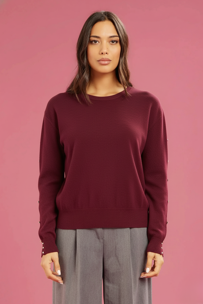 Fresh flower Maglia con bottoni sulle maniche donna