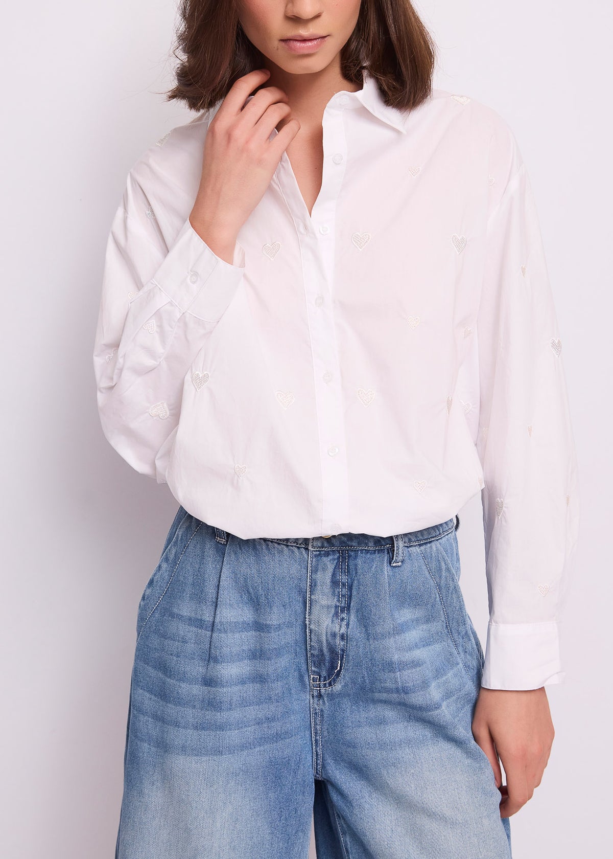 Gaudi Camicia con Ricamo a Cuori donna