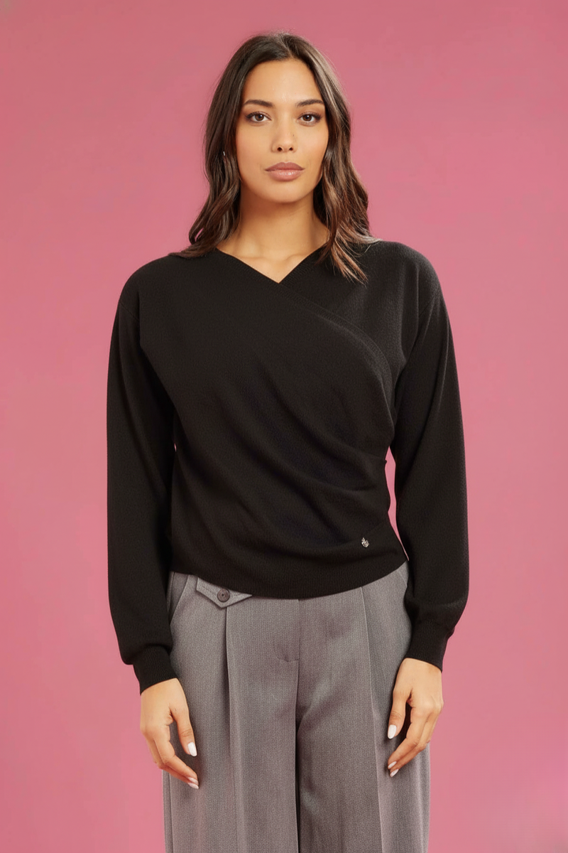 Fresh flower Maglia incrociata Nero