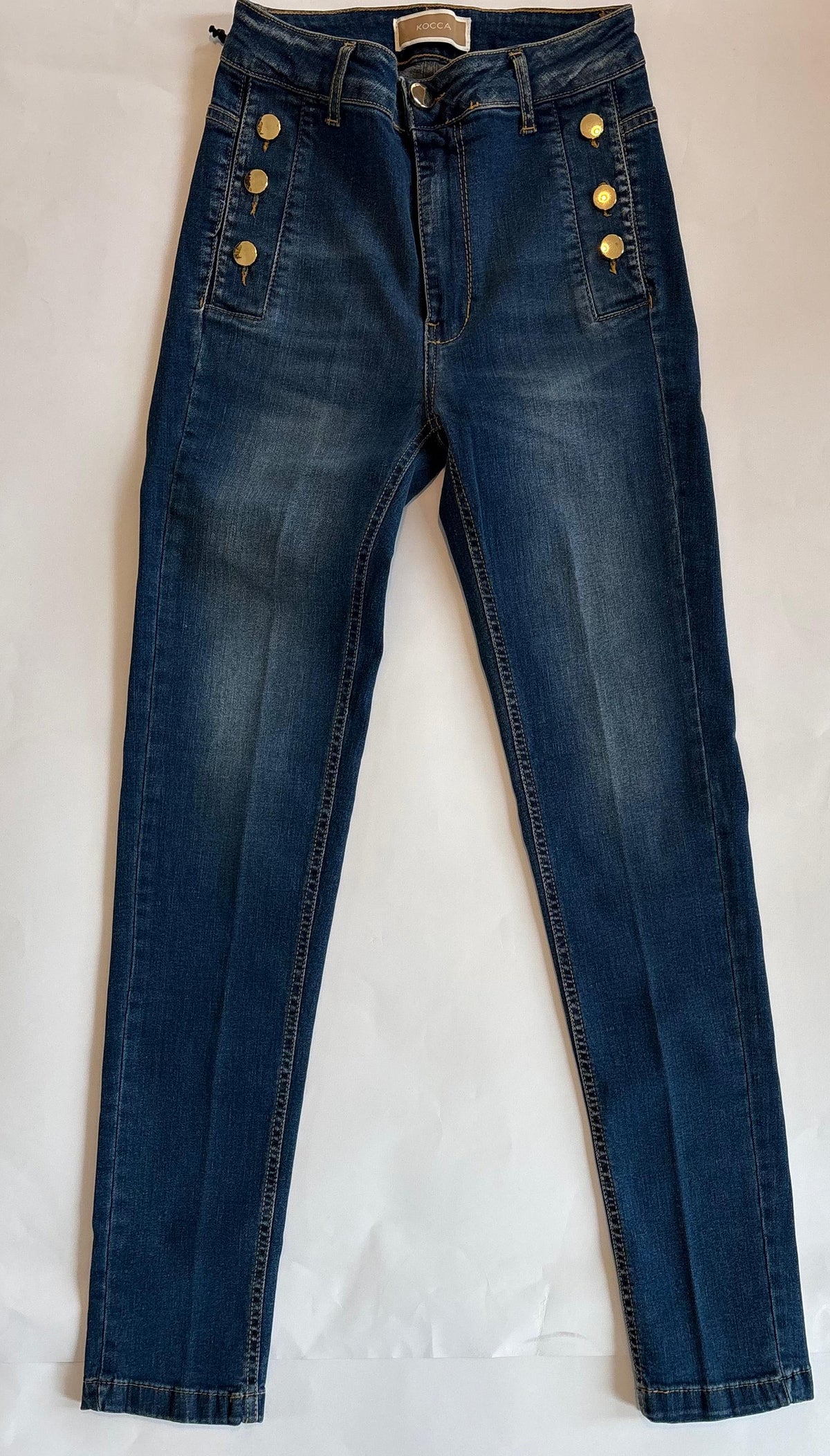 Kocca Jeans con bottoni decorativi donna