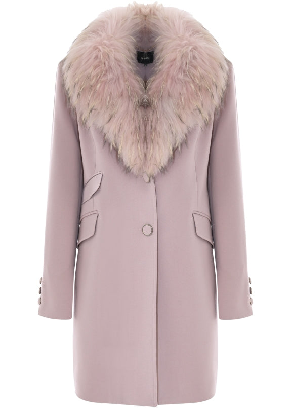Kocca Cappotto con collo in pelliccia donna
