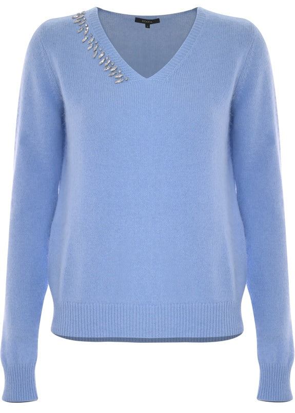 Kocca Maglia azzurra con scollo a V donna