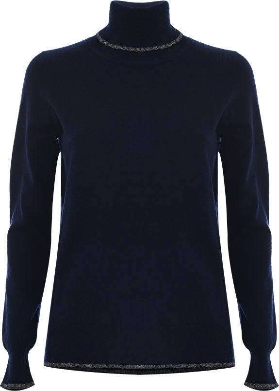 Kocca Maglia a collo alto con bordo decorativo donna