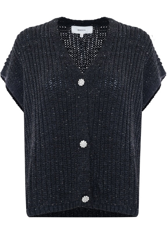Kocca Cardigan corto con bottoni gioiello donna