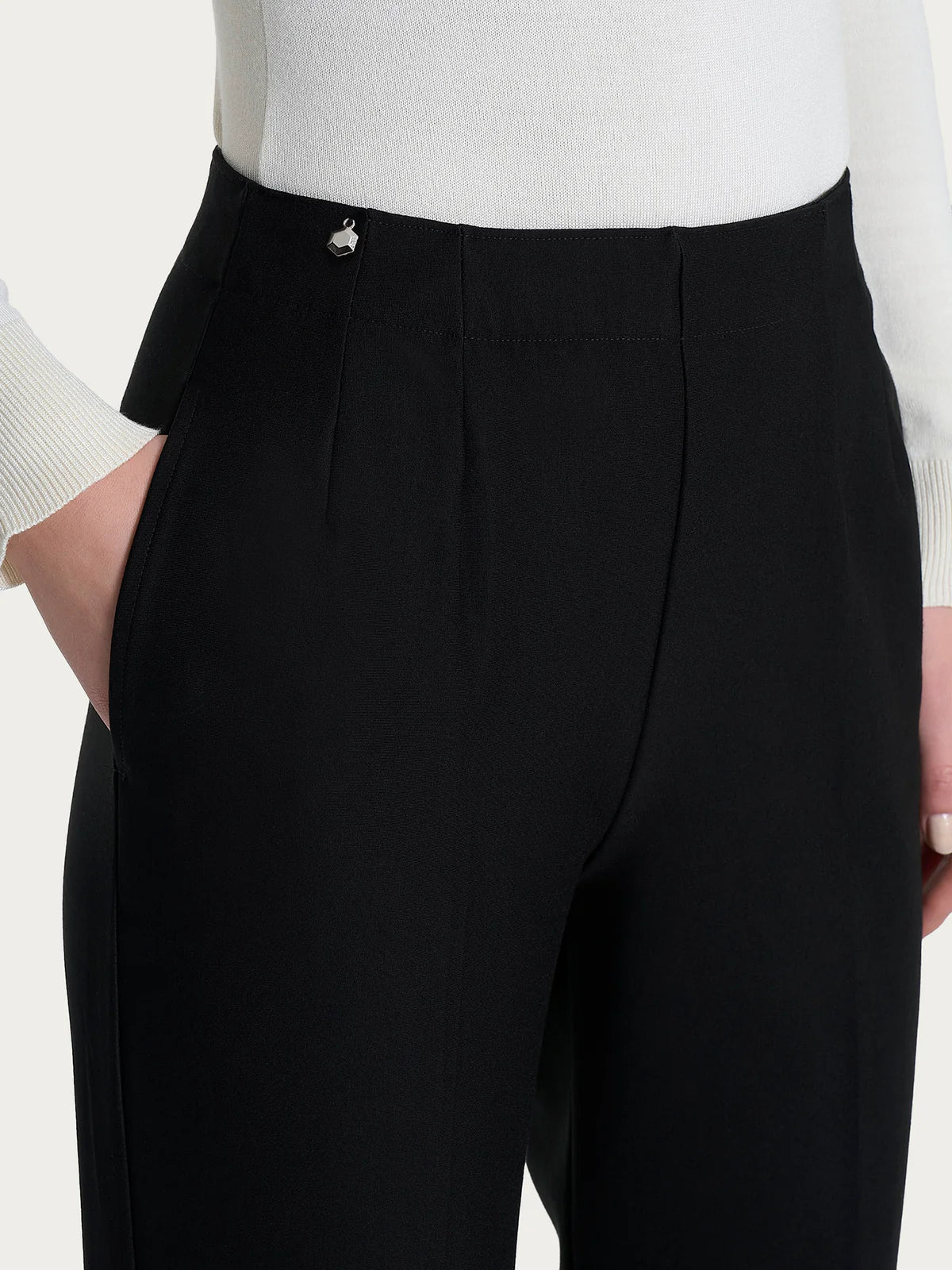 Ragno Pantalone dritto con bottone donna nero