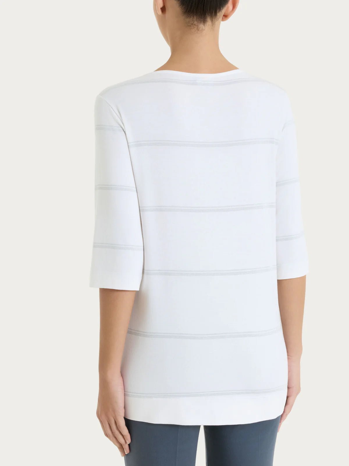 Maglia Rigata a 3/4 Girocollo donna