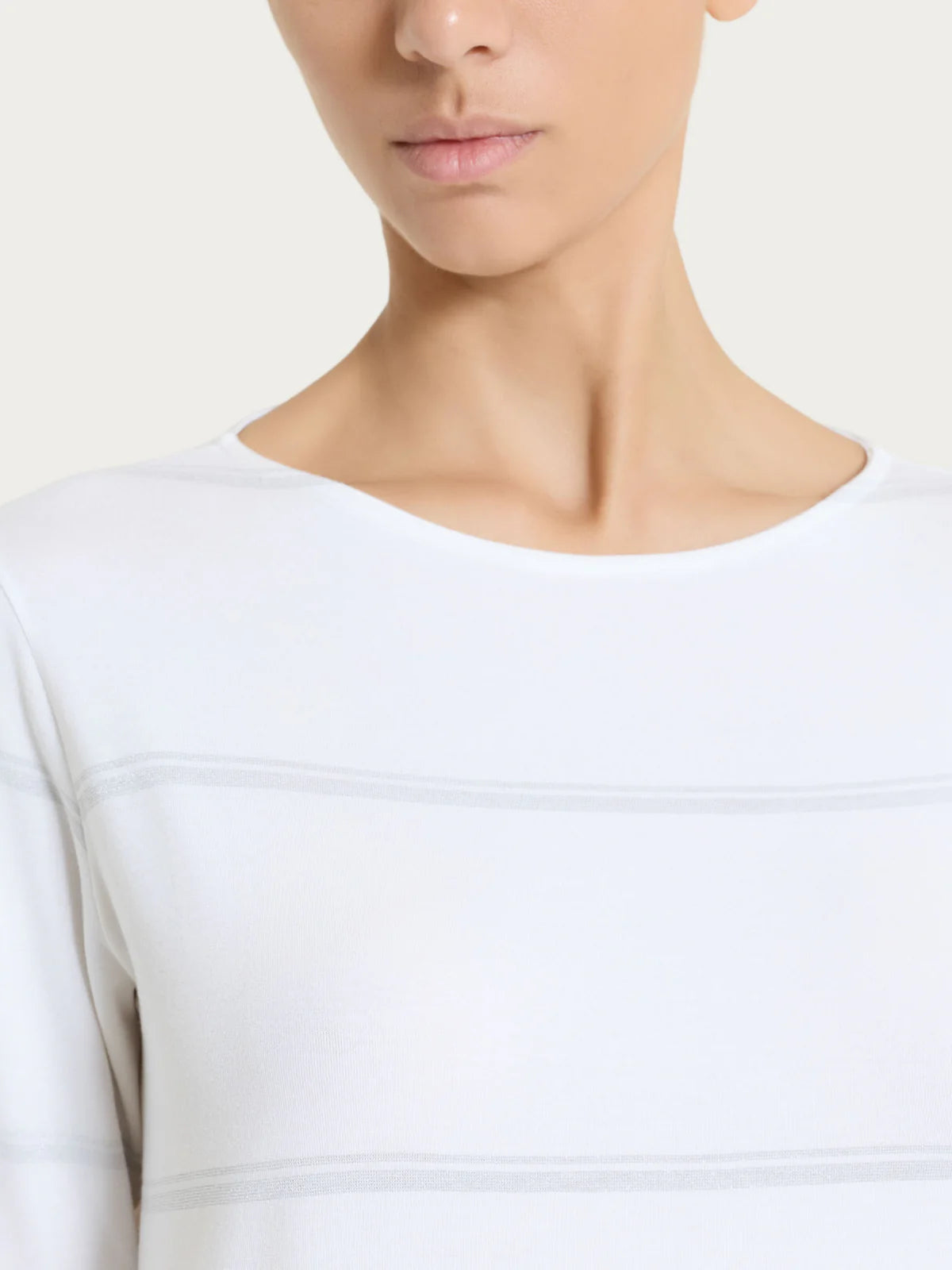 Maglia Rigata a 3/4 Girocollo donna