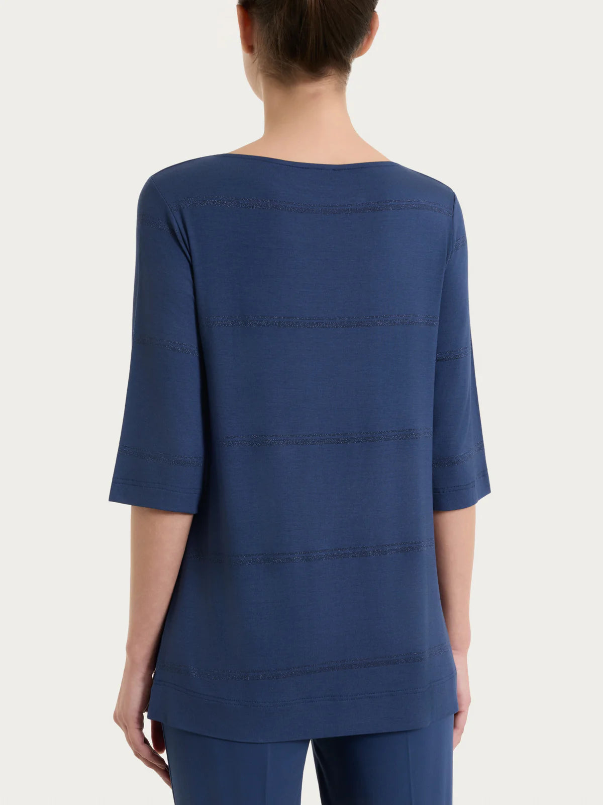 Maglia Rigata a 3/4 Girocollo donna