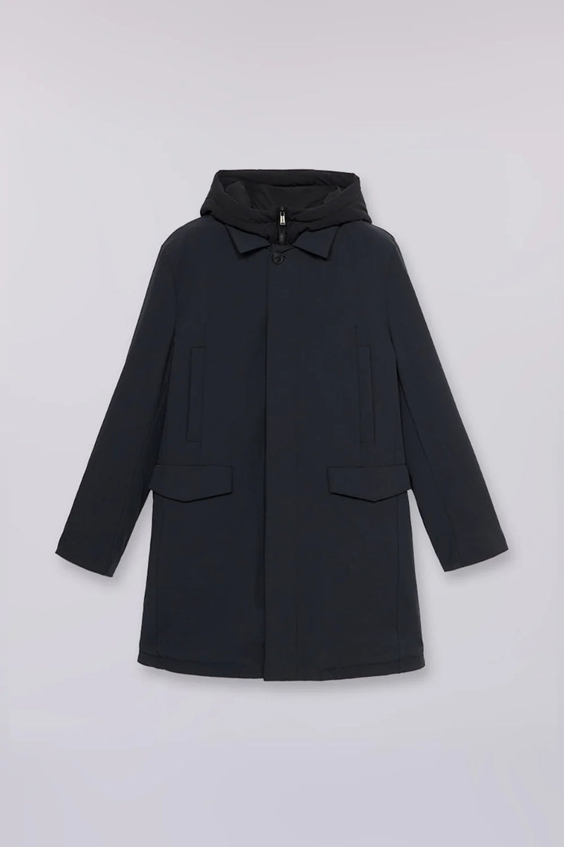 Trussardi giubbino lungo con cappuccio uomo