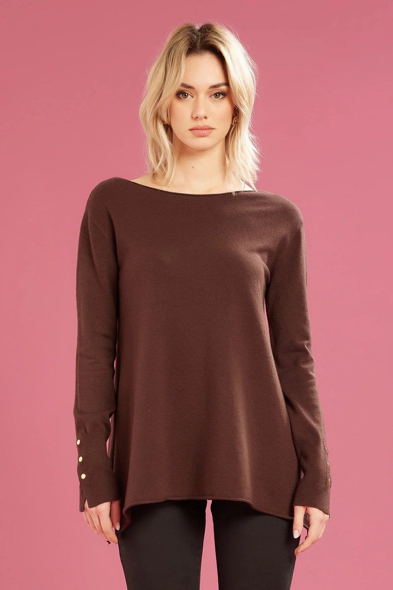 Fresh flower Maglia morbida con bottoni donna