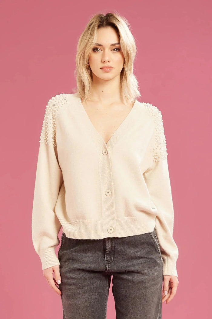 Fresh flower Cardigan con perle donna
