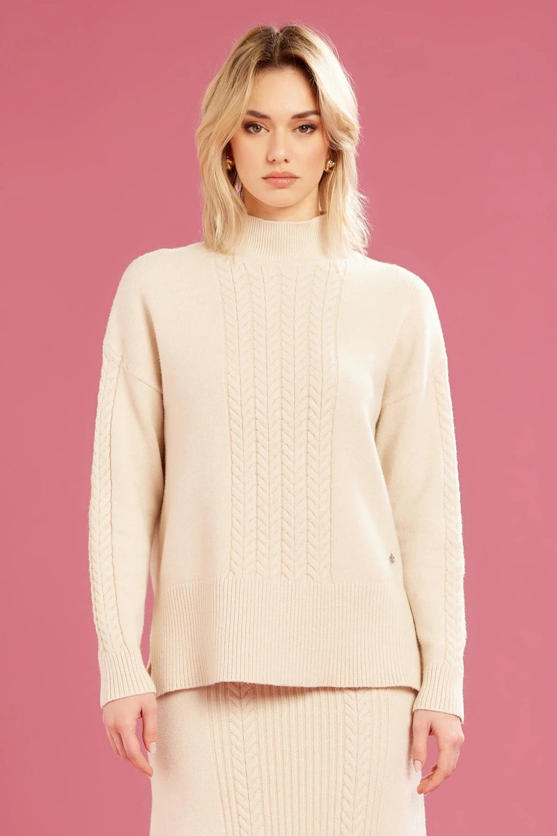 Fresh flower Maglia con lavorazione intrecciata donna