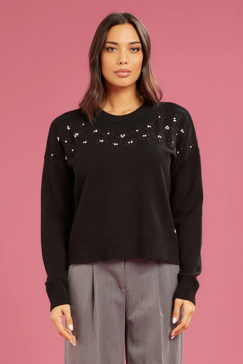 Fresh flower Maglia con ricami floreali donna