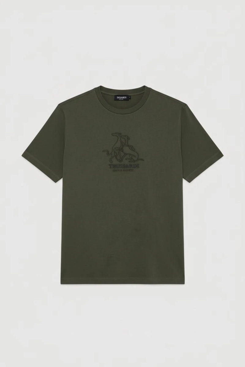 Trussardi T-shirt con logo centrale in rilievo uomo