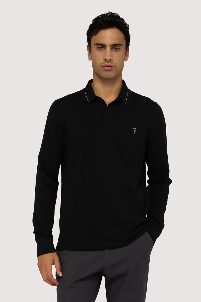 Polo a manica lunga regular fit in piquet