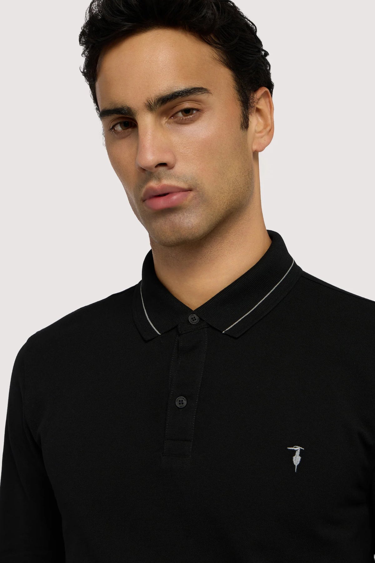 Polo a manica lunga regular fit in piquet