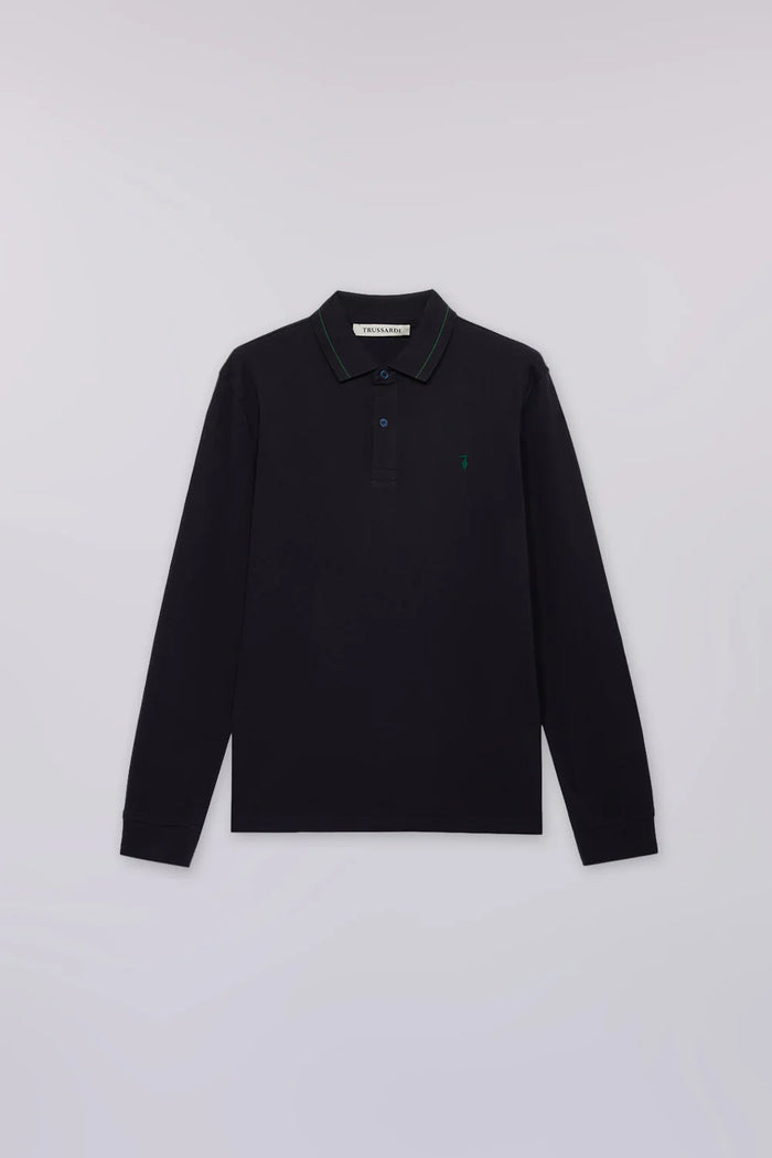 Polo a manica lunga regular fit in piquet