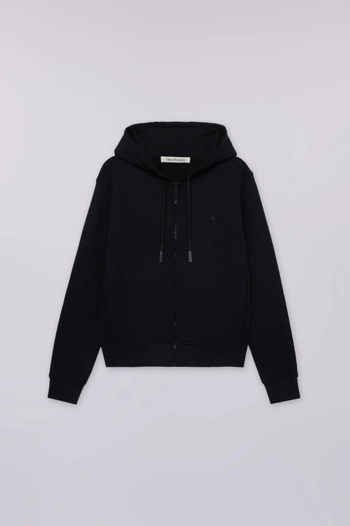 Trussardi Felpa con cappuccio e zip uomo