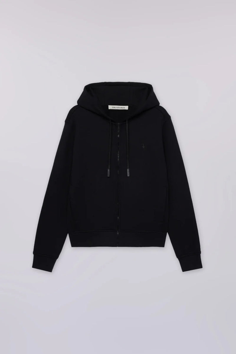 Trussardi Felpa con cappuccio e zip uomo