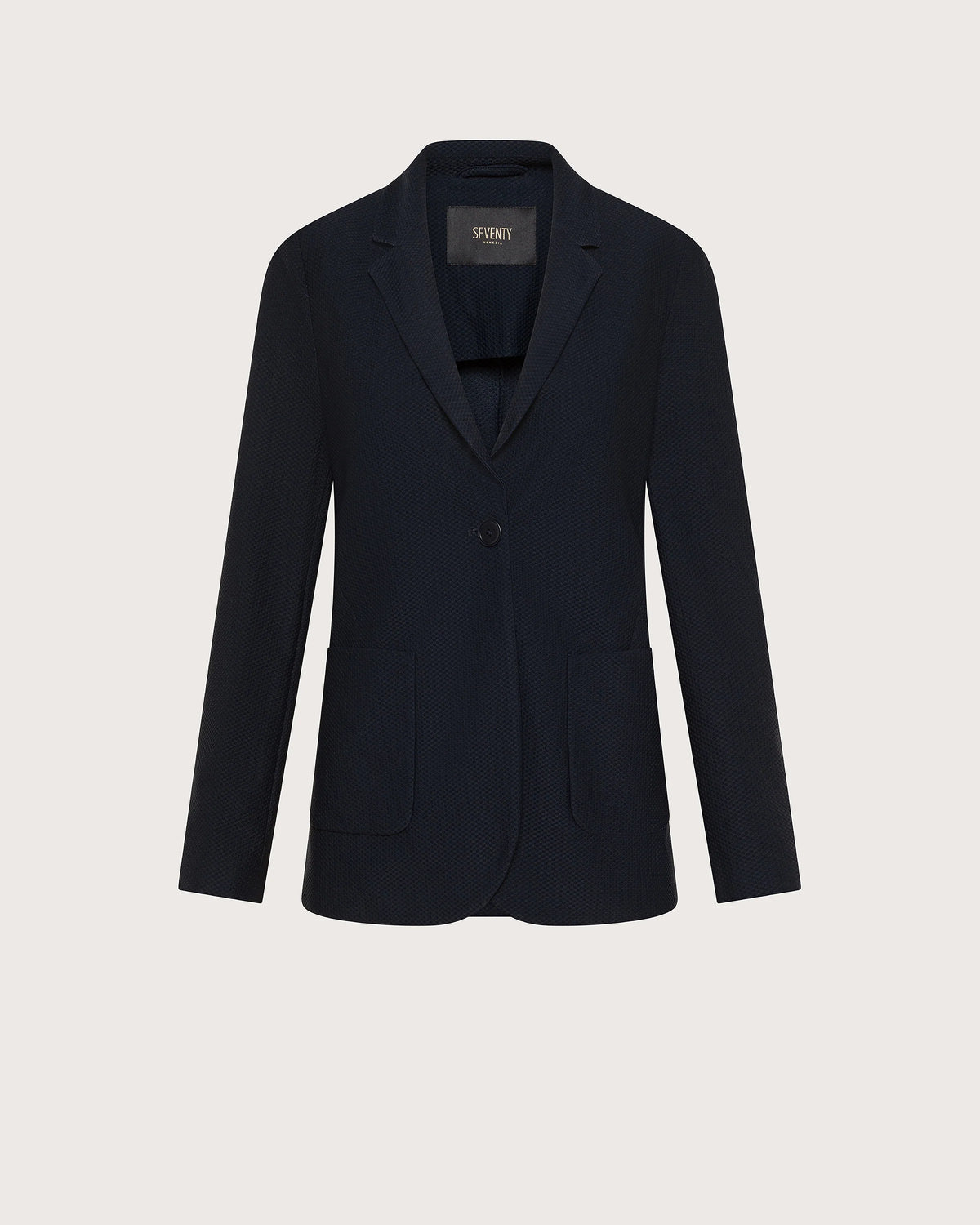 Giacca slim fit monopetto in tessuto tecnico bistretch nido d'ape blu