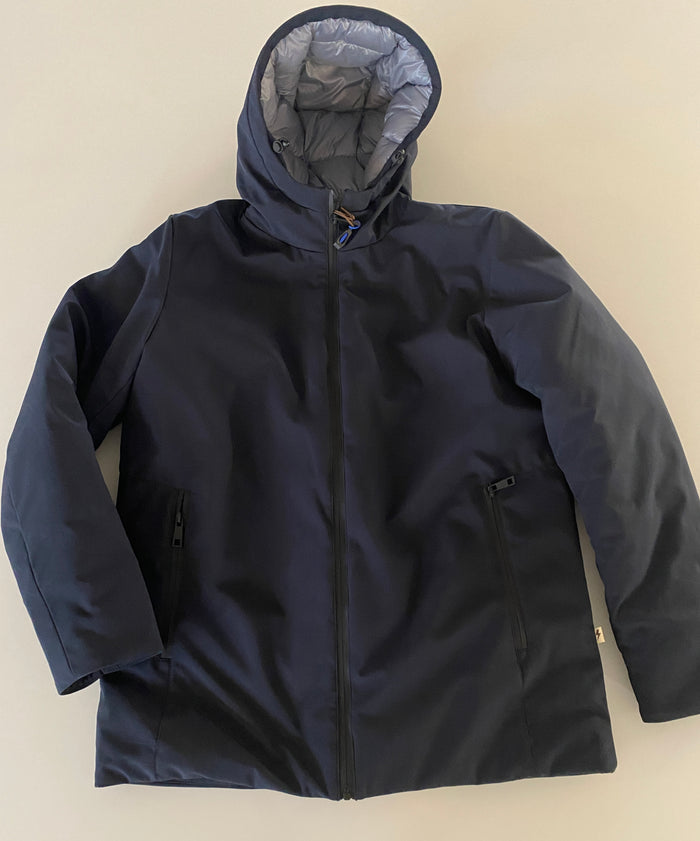 Trez Giubbino con Cappuccio Imbottito Blu